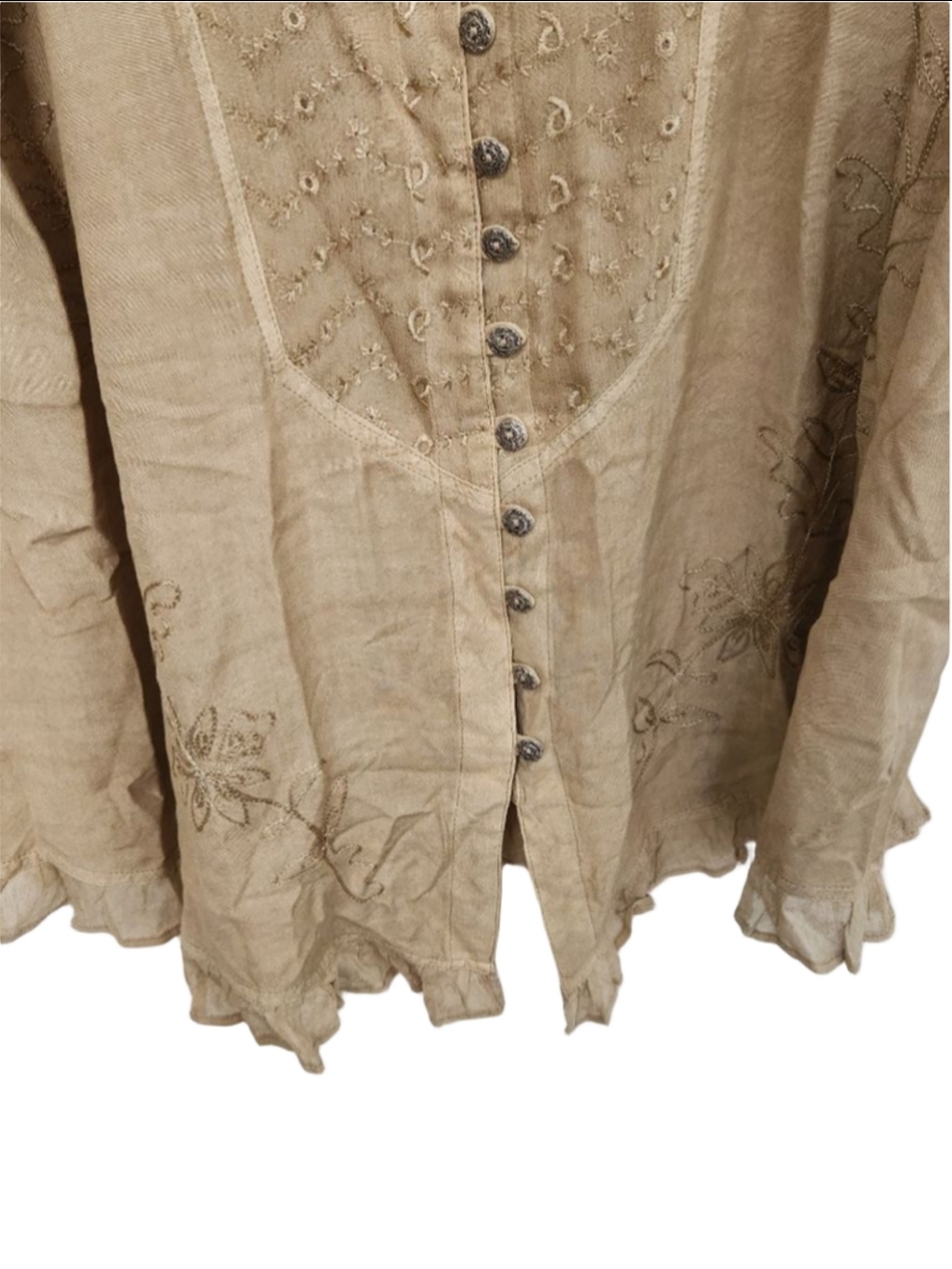 Roaman Beige Embroidered Tunic Top Plus Size 22W - Picture 6 of 10